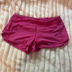 Sonic Pink Lululemon Speed Ups Low-Rise 2.5” size 6